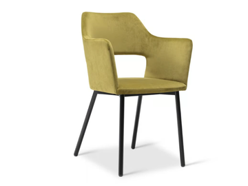 EDITH 715 - Upholstered velvet chair with armrests by Origins 1971 - view 2